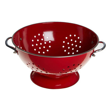 Hollis Red Enamel Colander with Handles