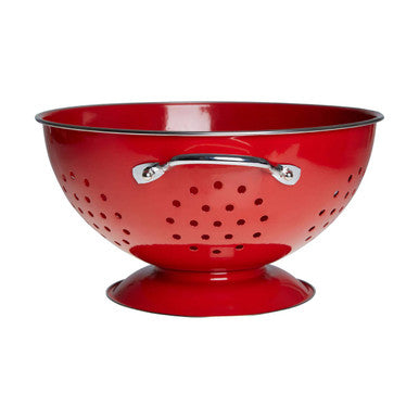 Hollis Red Enamel Colander with Handles