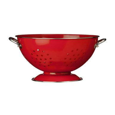 Hollis Red Enamel Colander with Handles