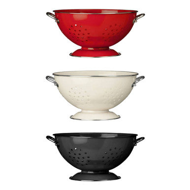 Hollis Red Enamel Colander with Handles
