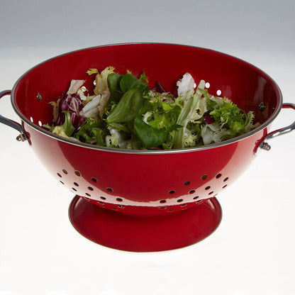 Hollis Red Enamel Colander with Handles
