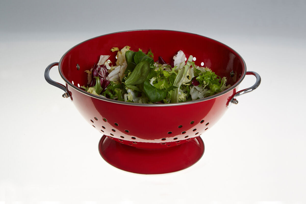 Hollis Red Enamel Colander with Handles