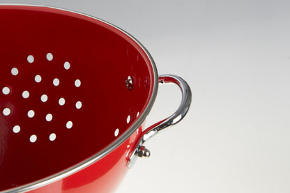 Hollis Red Enamel Colander with Handles