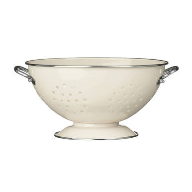 Hollis Retro Cream Enamel Colander