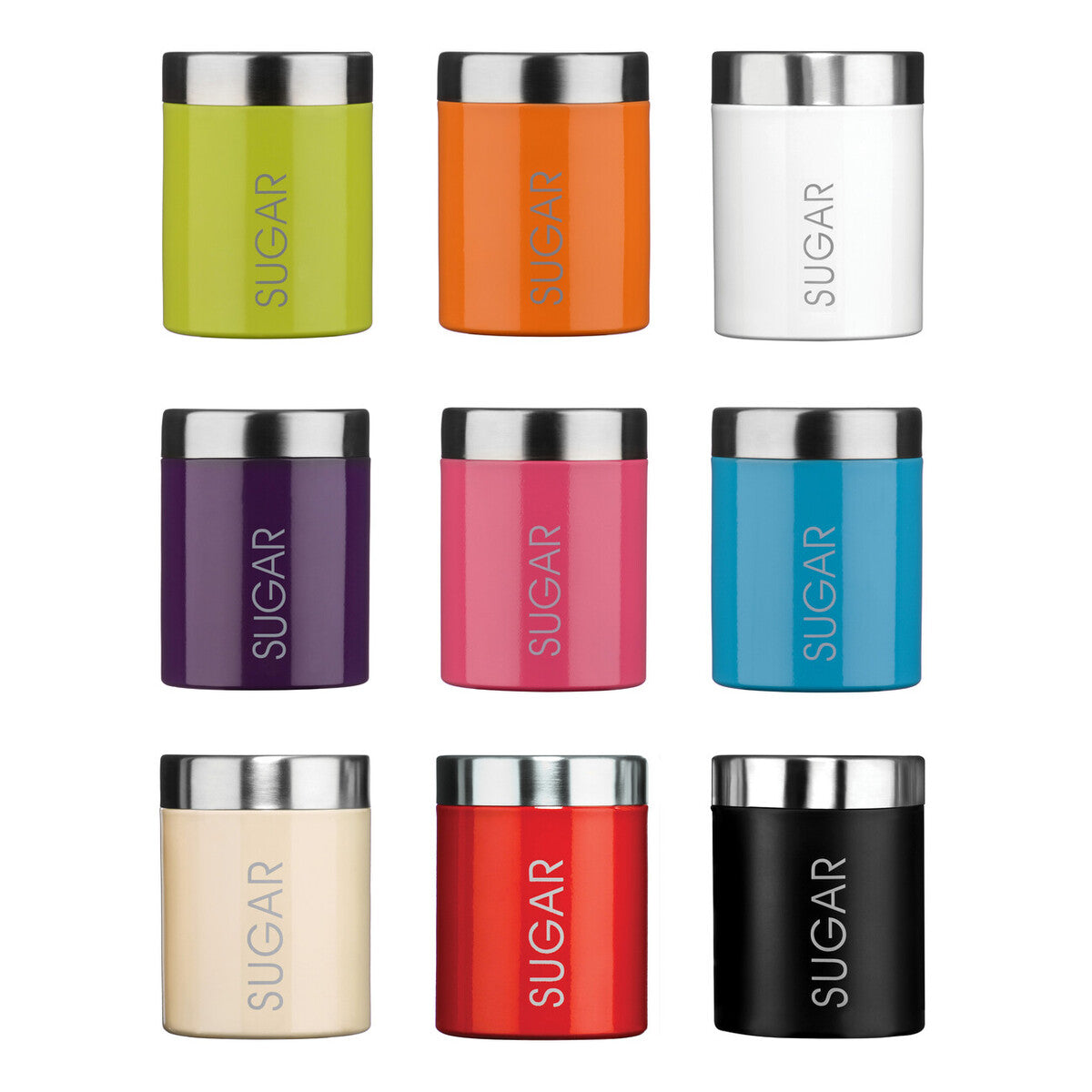 Liberty Black Enamel Sugar Canister With Silver Lid