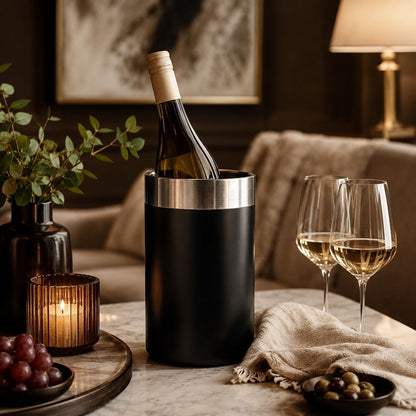 Mixology Hammered Black Band Bottle Cooler
