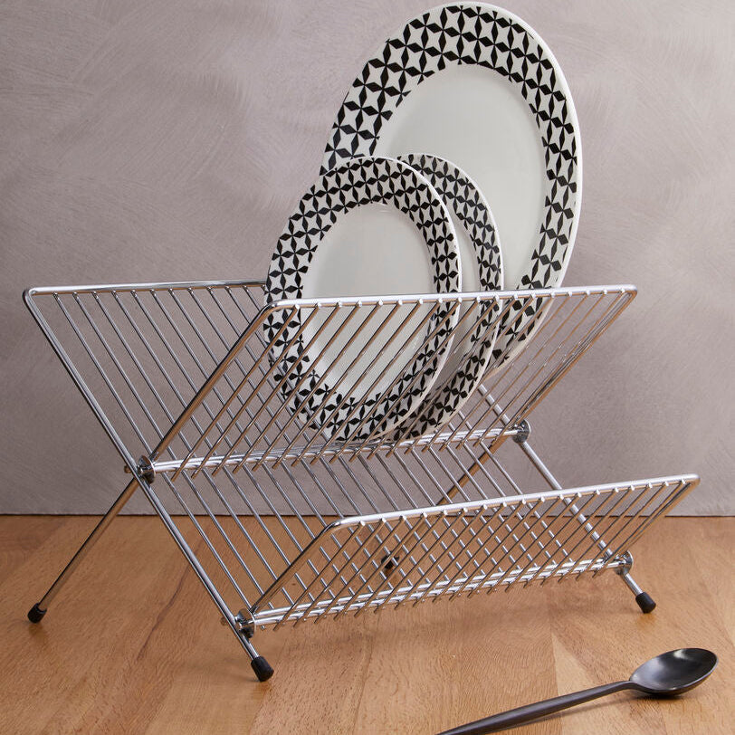 Small Chrome Folding Dish Drainer | Laurie