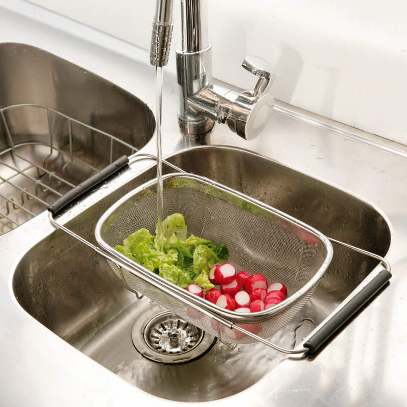 Over Sink Drainer with Extendable Black Handles | Zenigo