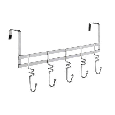 Jaxen Over Door 5-Hook Swirl Hanger | Chromed Iron