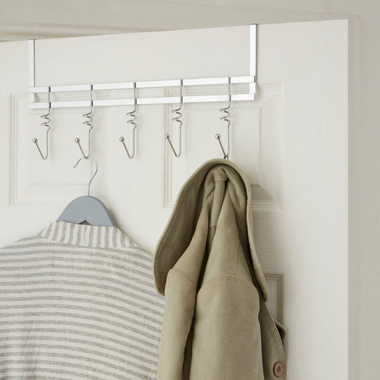 Jaxen Over Door 5-Hook Swirl Hanger | Chromed Iron