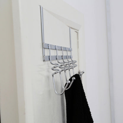 Jaxen Over Door 5-Hook Swirl Hanger | Chromed Iron