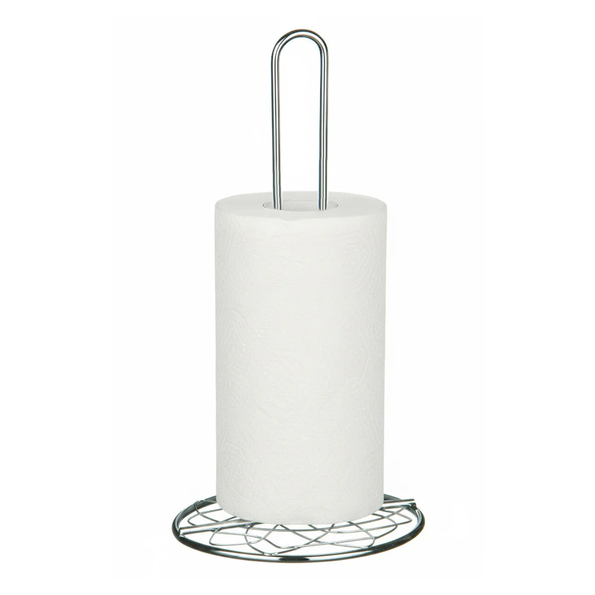 Helix Chrome Kitchen Roll Holder on a white background