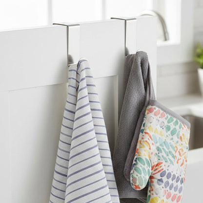 Over Door Set of 2 Reversible Stainless Steel Hooks