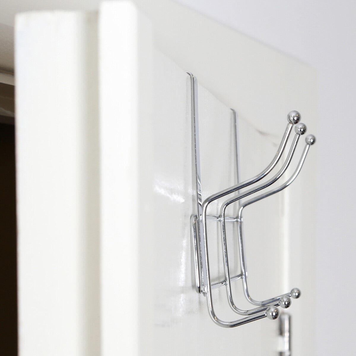 Chic Over Door Six Hook Hanger | Chrome Silver