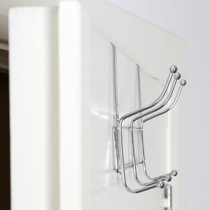 Chic Over Door Six Hook Hanger | Chrome Silver