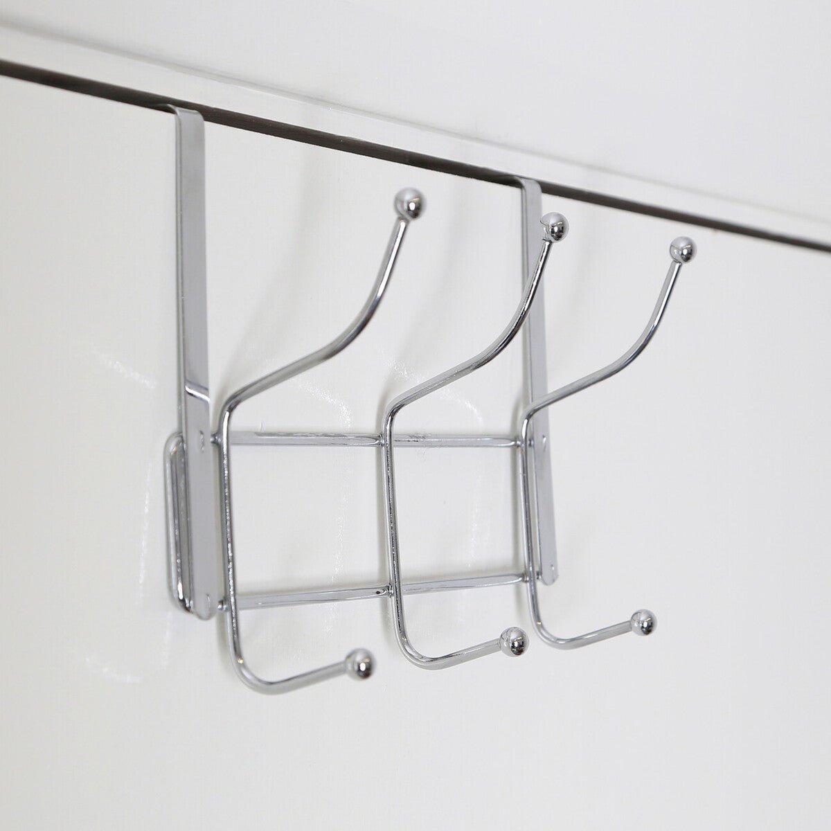 Chic Over Door Six Hook Hanger | Chrome Silver
