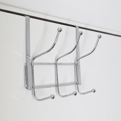 Chic Over Door Six Hook Hanger | Chrome Silver