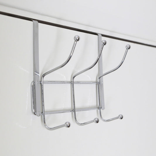 Chic Over Door Six Hook Hanger | Chrome Silver