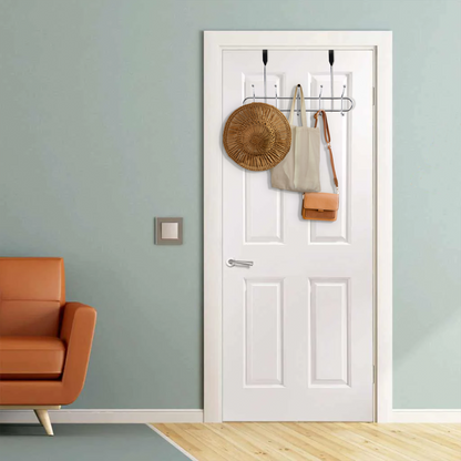 Chic 10 Hook Over Door Hanger | Silver Iron | Minimalist Design