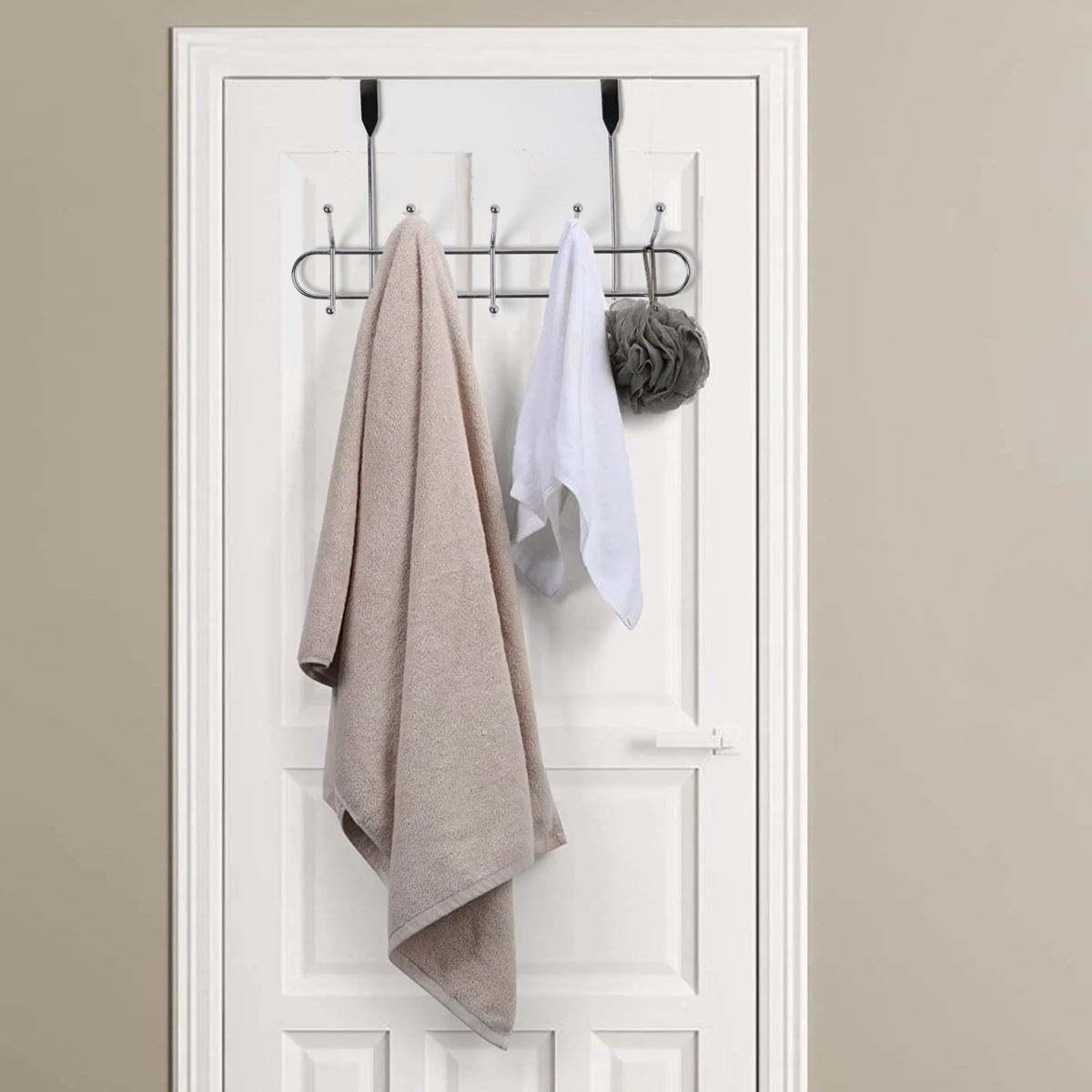 Chic 10 Hook Over Door Hanger | Silver Iron | Minimalist Design