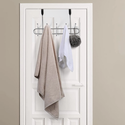 Chic 10 Hook Over Door Hanger | Silver Iron | Minimalist Design