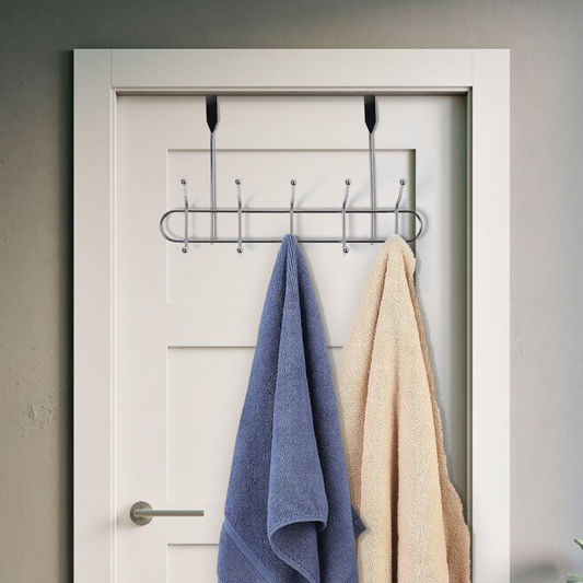 Chic 10 Hook Over Door Hanger | Silver Iron | Minimalist Design
