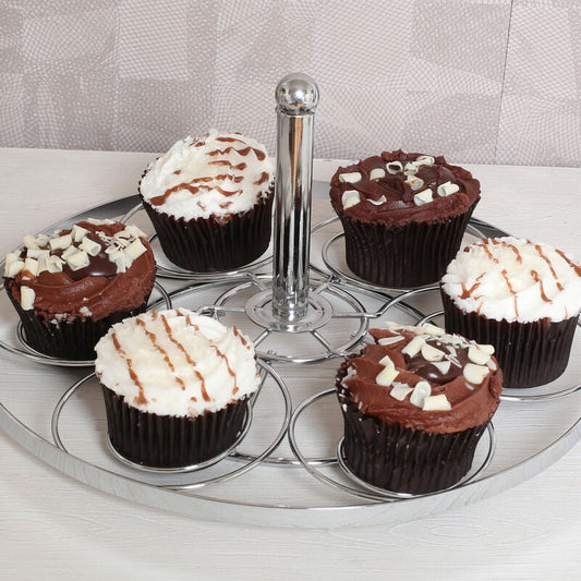 Chrome Swirl 6-Cup Cake Stand