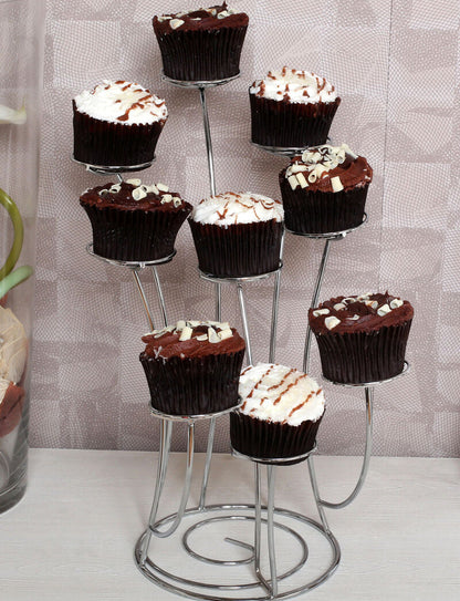 Chrome Swirl 9-Cup Cake Stand