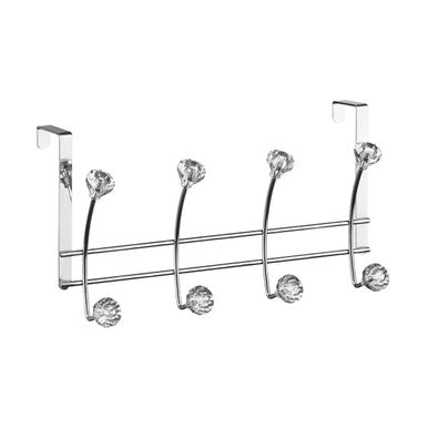 Eight Hook Over Door Hanger with Clear Diamante Tips