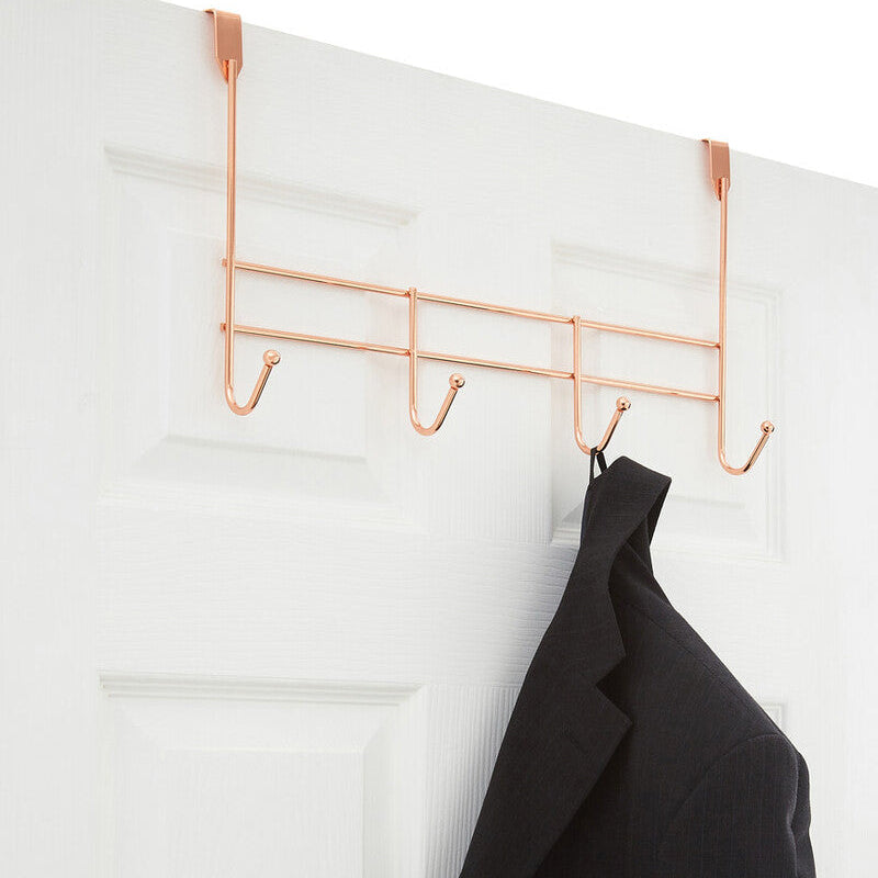 Jaxen Over Door 4-Hook Hanger | Rose Gold Iron Wire