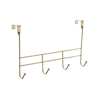 Jaxen Over Door 4-Hook Hanger | Champagne Gold Iron Wire