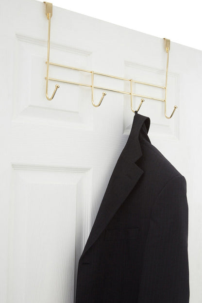 Jaxen Over Door 4-Hook Hanger | Champagne Gold Iron Wire