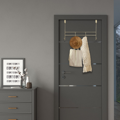 Jaxen Over Door 4-Hook Hanger | Champagne Gold Iron Wire
