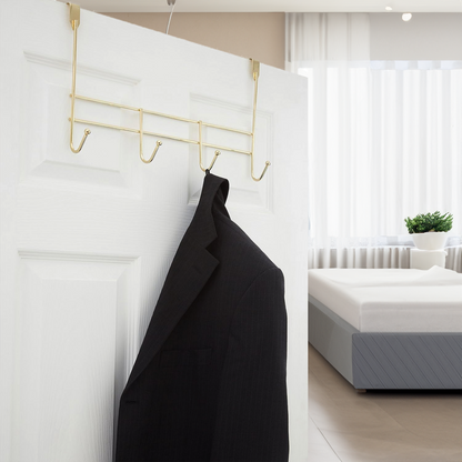 Jaxen Over Door 4-Hook Hanger | Champagne Gold Iron Wire