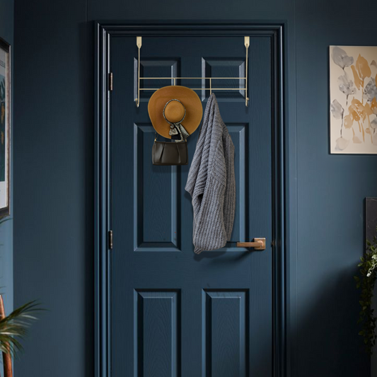 Jaxen Over Door 4-Hook Hanger | Champagne Gold Iron Wire