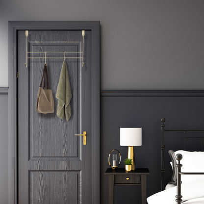 Jaxen Over Door 4-Hook Hanger | Champagne Gold Iron Wire