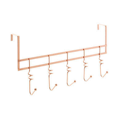 Jaxen Over Door 5-Hook Swirl Hanger | Copper Finish Iron