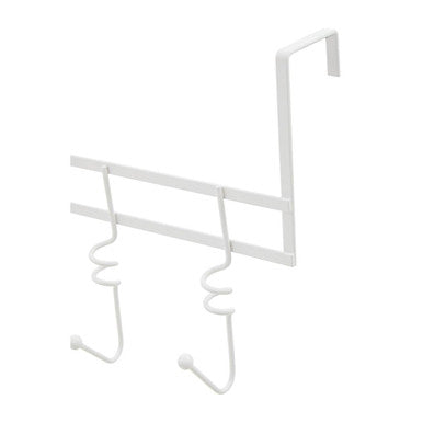 Five Hook Over Door Hanger with Swirl Hooks | White