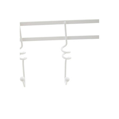 Five Hook Over Door Hanger with Swirl Hooks | White