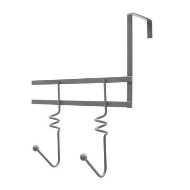Jaxen Over Door Hanger | Five Swirl Hooks | Matt Grey Iron