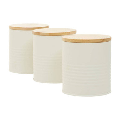 Set Of Three Alton Cream Canisters