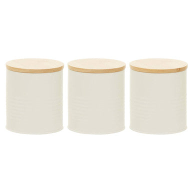 Set Of Three Alton Cream Canisters