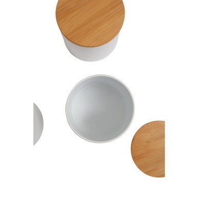 Set Of Three Alton White Canisters