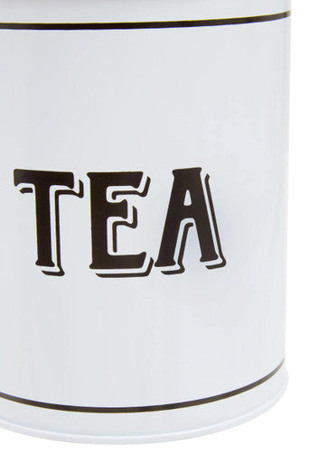 Grocer White Metal Tea Canister