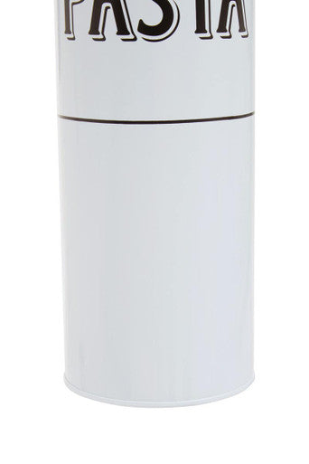 Grocer White Metal Pasta Canister