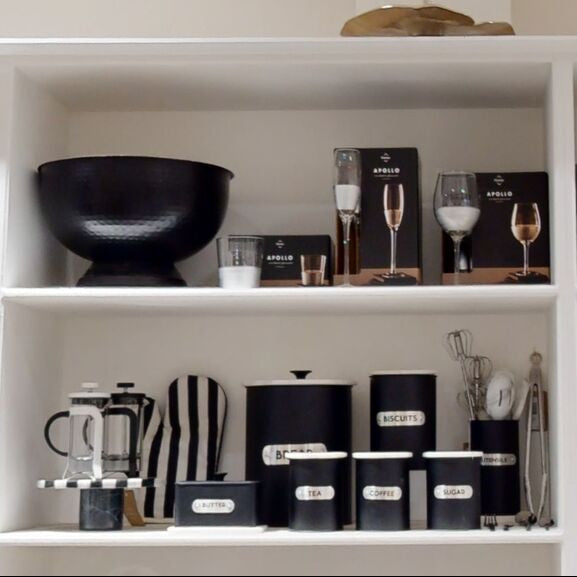 Liberty Black Enamel Tea Canister