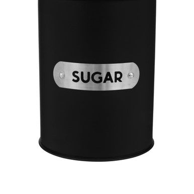 Liberty Black Enamel Sugar Canister With White Marble Lid