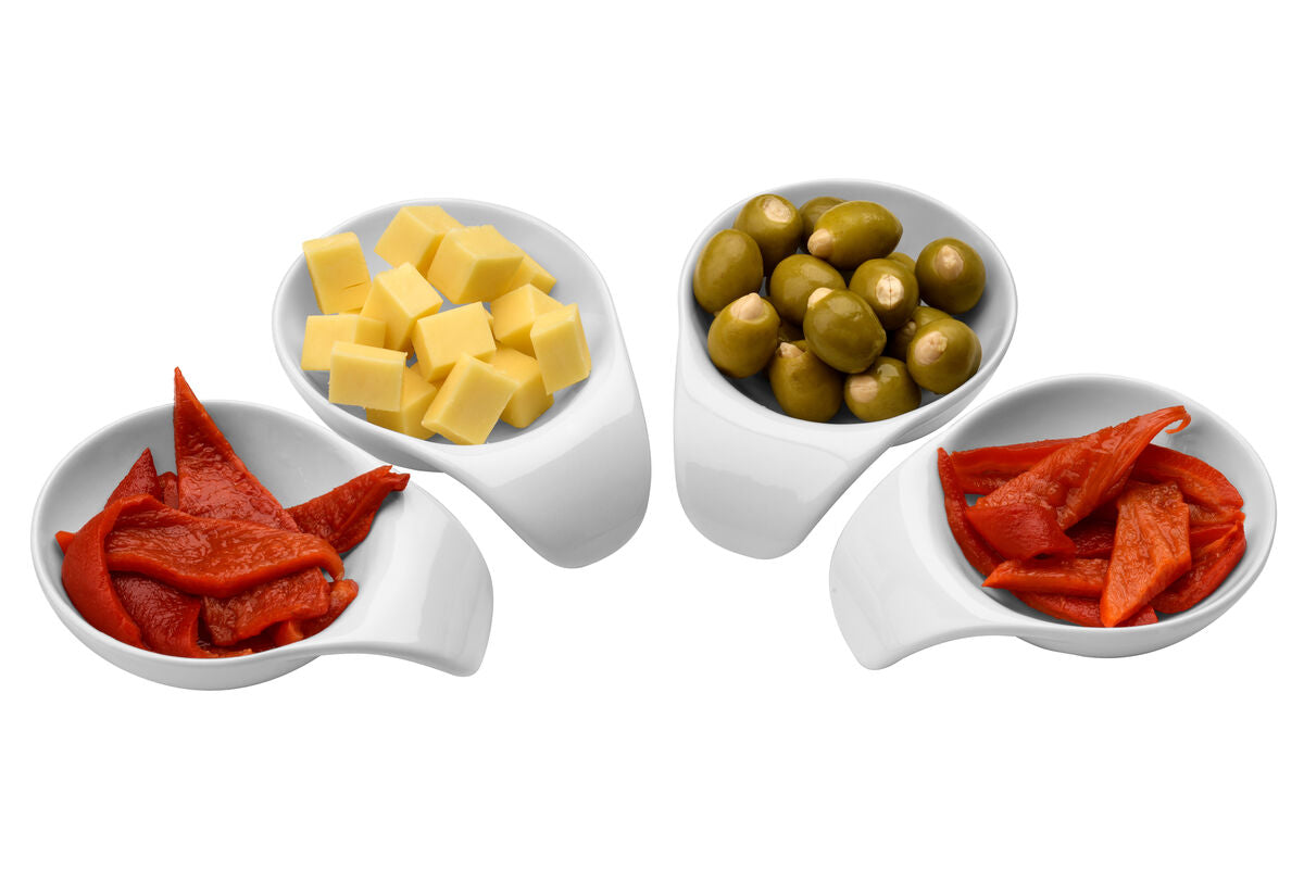 Set of Four White Tapas Serving Dishes | Dela