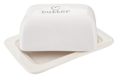 Charm White Dolomite Butter Dish