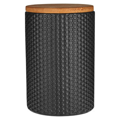 Geome 750ml Black Canister with Bamboo Lid